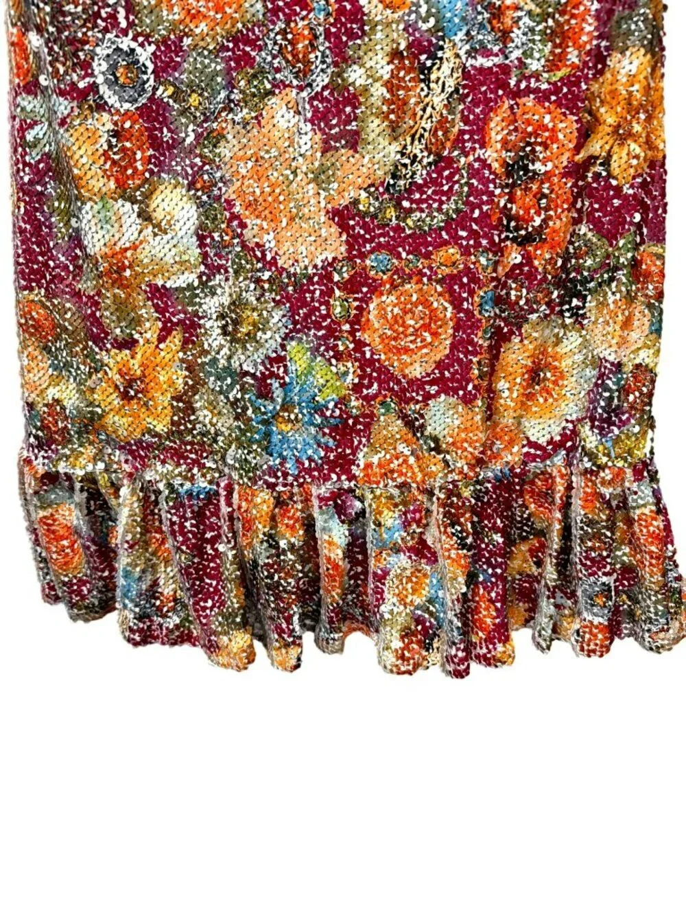 Bloomingdales Aqua Floral Sequin Mini Dress Size Medium New - Picture 6 of 9